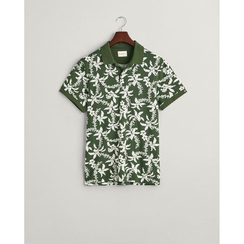 

Поло Gant Palm Lei Print, зеленый