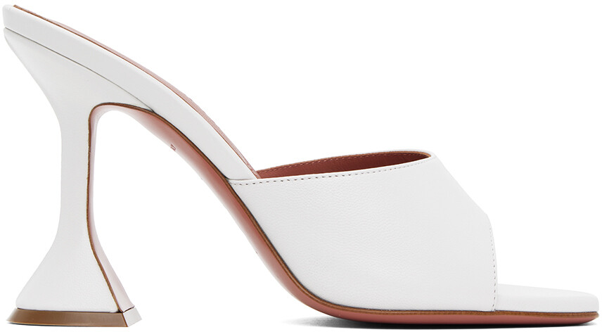 

Белые босоножки на каблуке Amina Muaddi Lupita Slipper