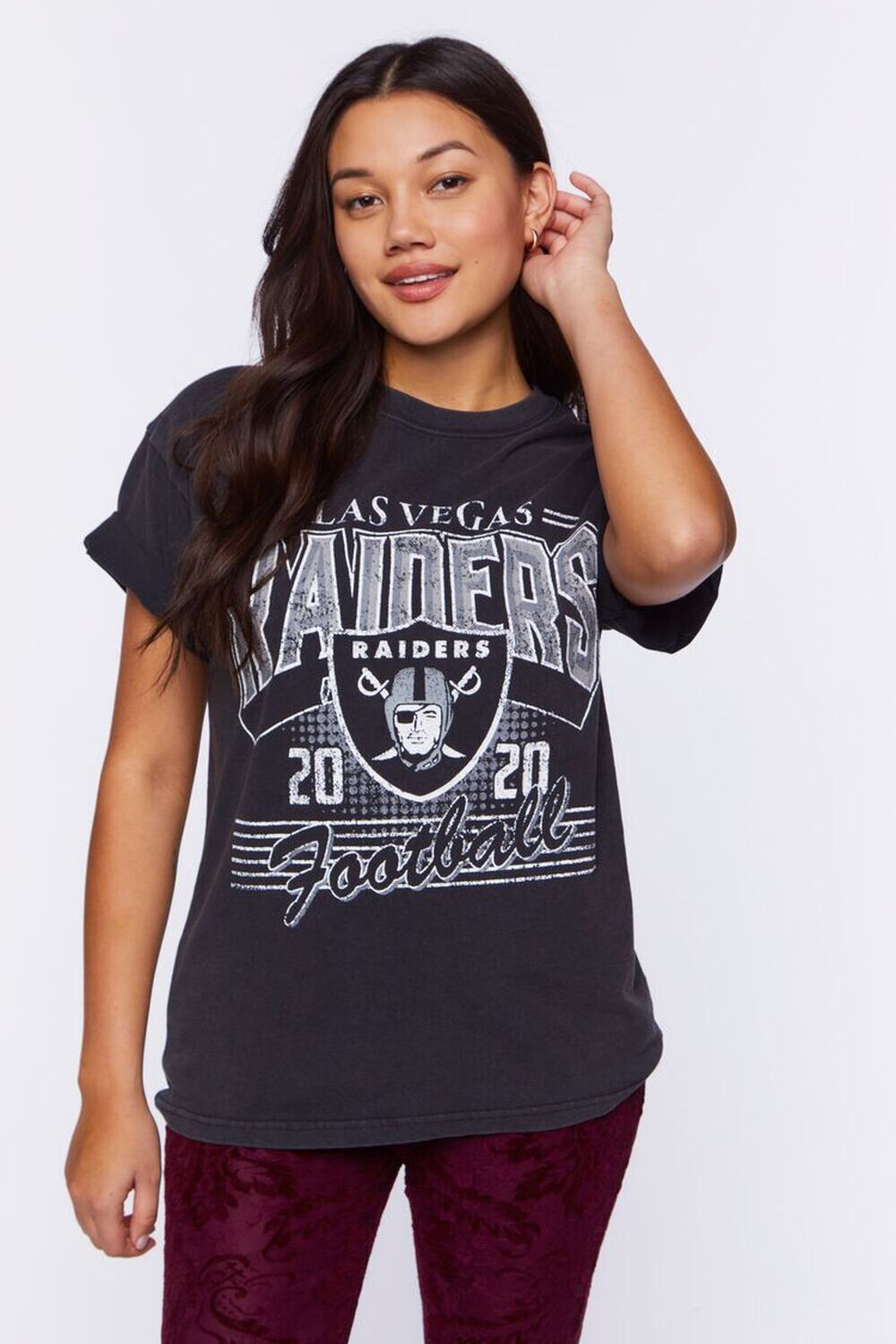 

Футболка с рисунком Las Vegas Raiders Forever 21, черный