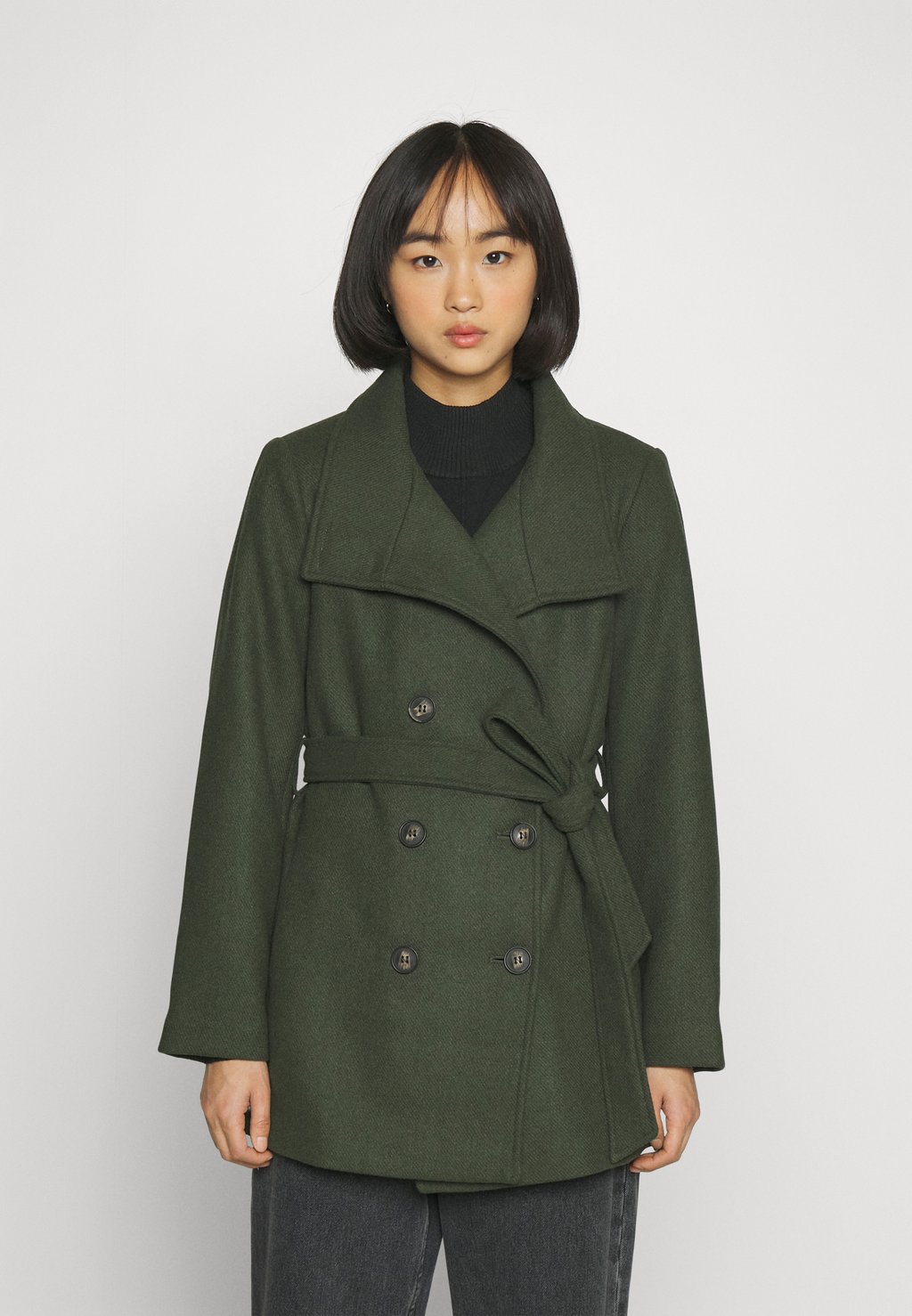 Короткое пальто Onlmedina Short Belted Coat ONLY Petite, цвет duffel bag