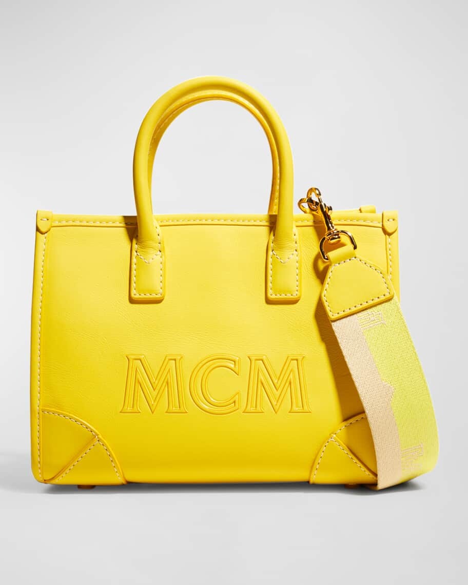 

Миниатюрная кожаная большая сумка с логотипом в тон MCM