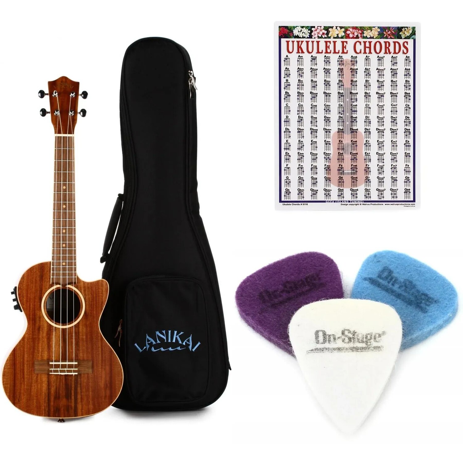 

Комплект Lanikai ACST-CET Tenor Acoustic-Electric Ukulele Essentials — Natural