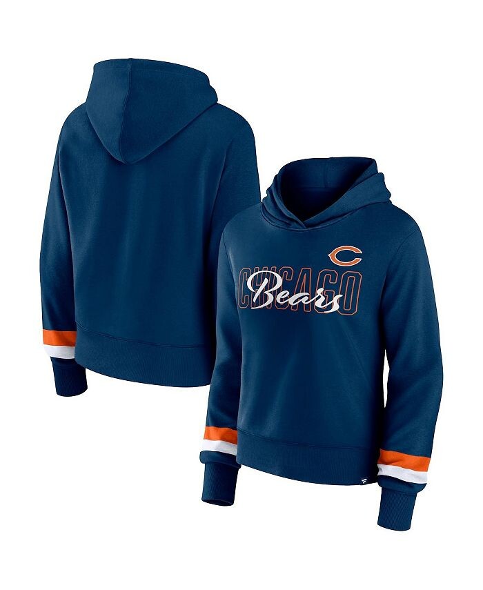 

Женский темно-синий пуловер с капюшоном с логотипом Chicago Bears Fanatics, синий