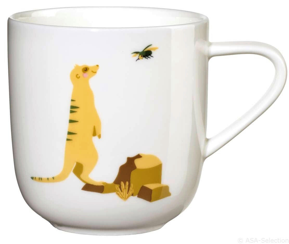 

Children's cup coppa kids "сурикат элвис" fine bone china Asa, желтый/белый