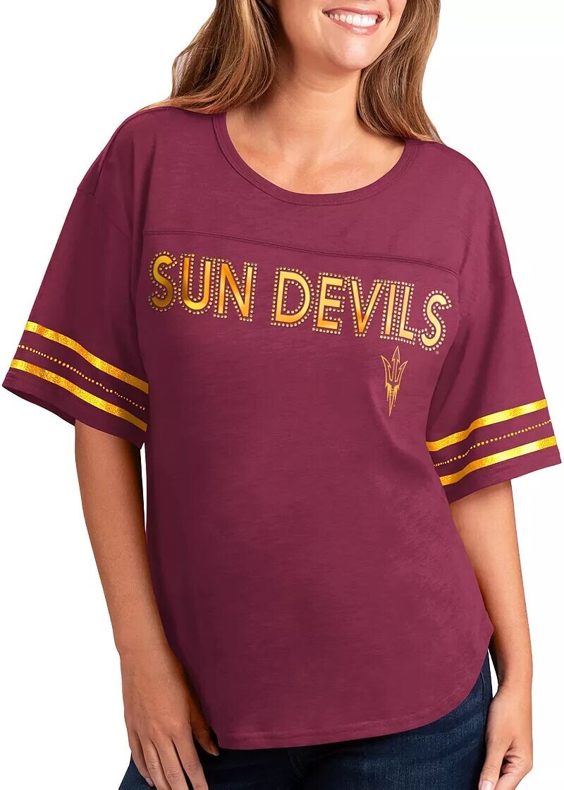 

Женская футболка G-III For Her Sun Devils Maroon Extra Point штата Аризона