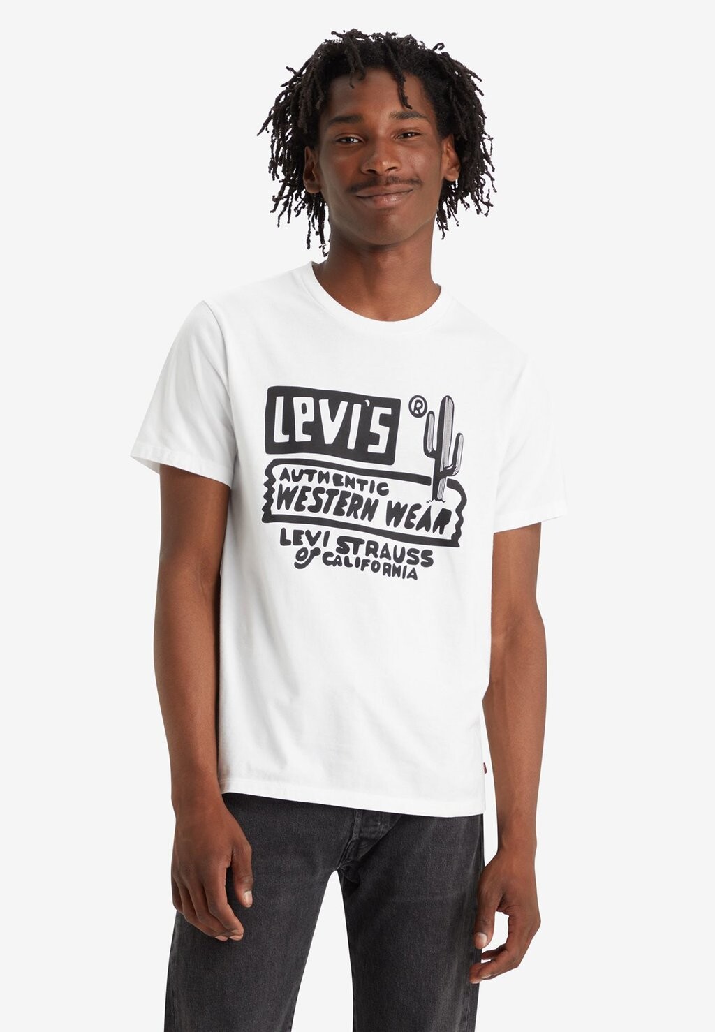 

Футболка с принтом Graphic Crewneck Tee Levi's, цвет western wear white
