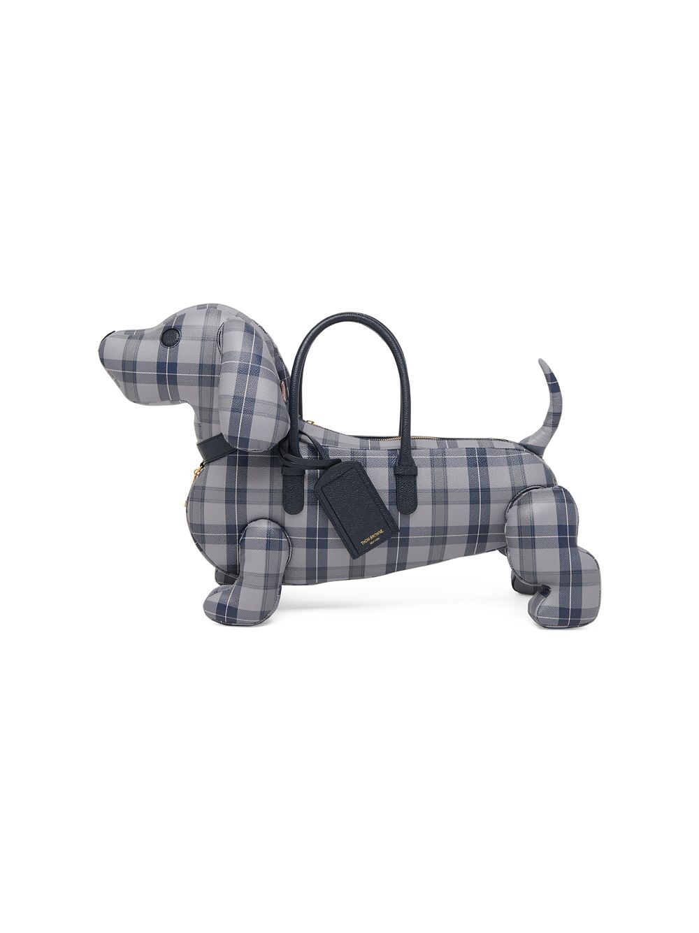 

Кожаная сумка в клетку Hector Tartan Thom Browne, серый