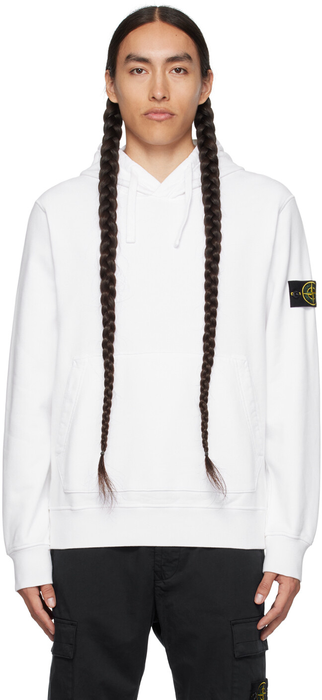 

Белое худи с нашивками Stone Island, Белый