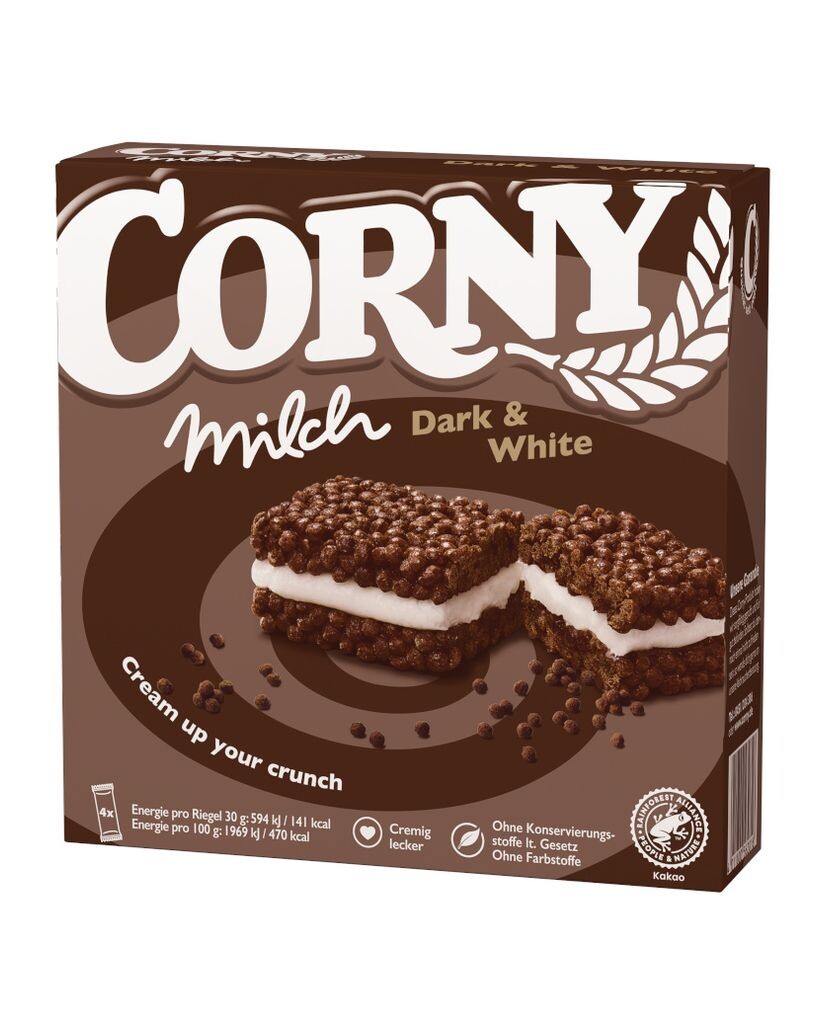 

Зерновой батончик MILK Dark & White от Corny, 4х30г Schwartau Werke