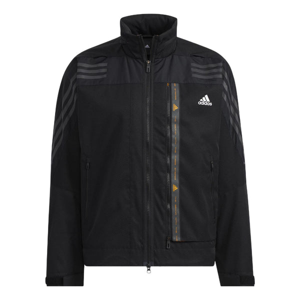 Куртка adidas Th 99 Pro Wvjk Solid Color Stripe Casual Sports Hooded Jacket Black, черный