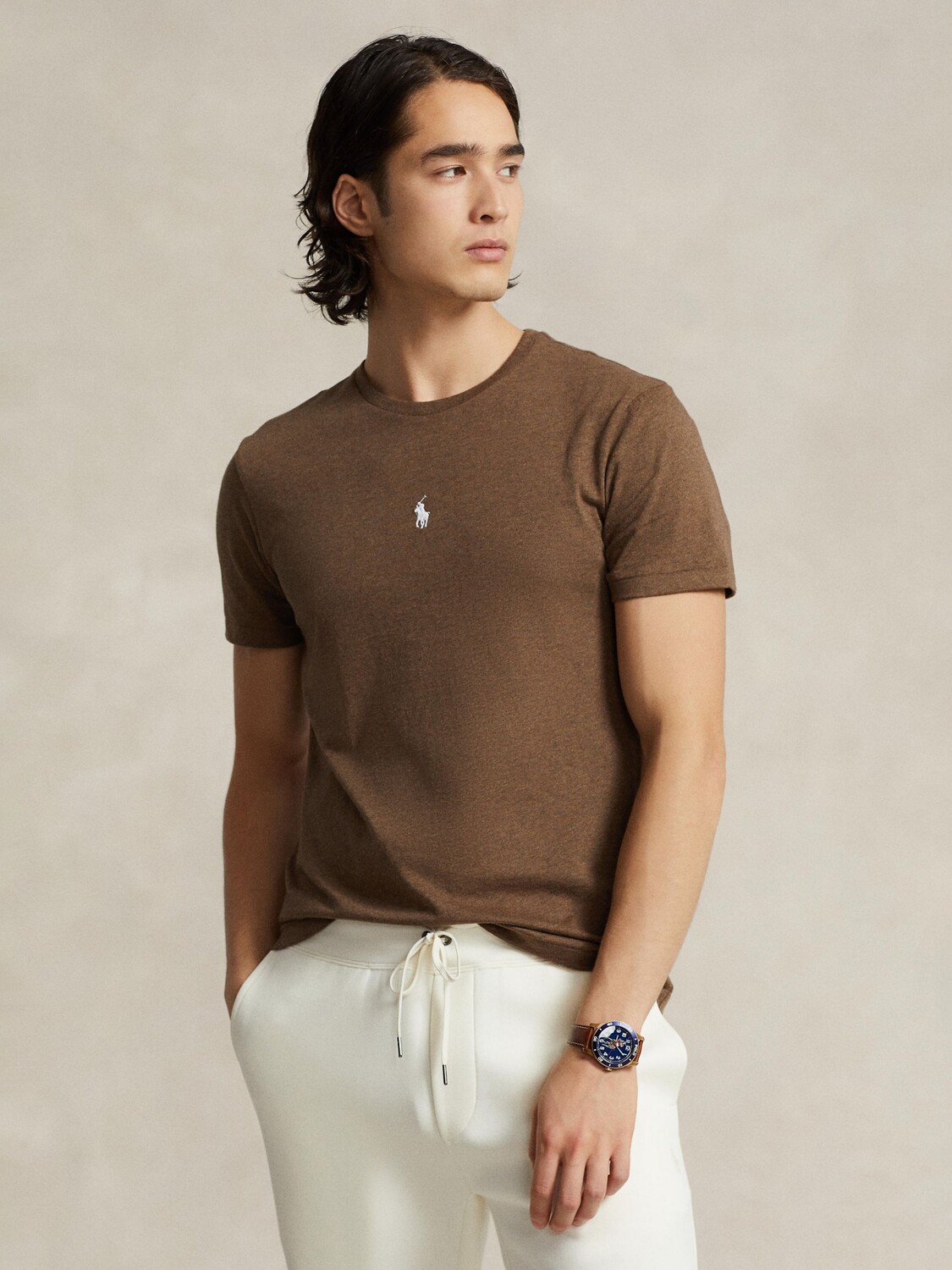 

Футболка Polo Slim Fit из джерси с круглым вырезом Ralph Lauren, кедр хизер