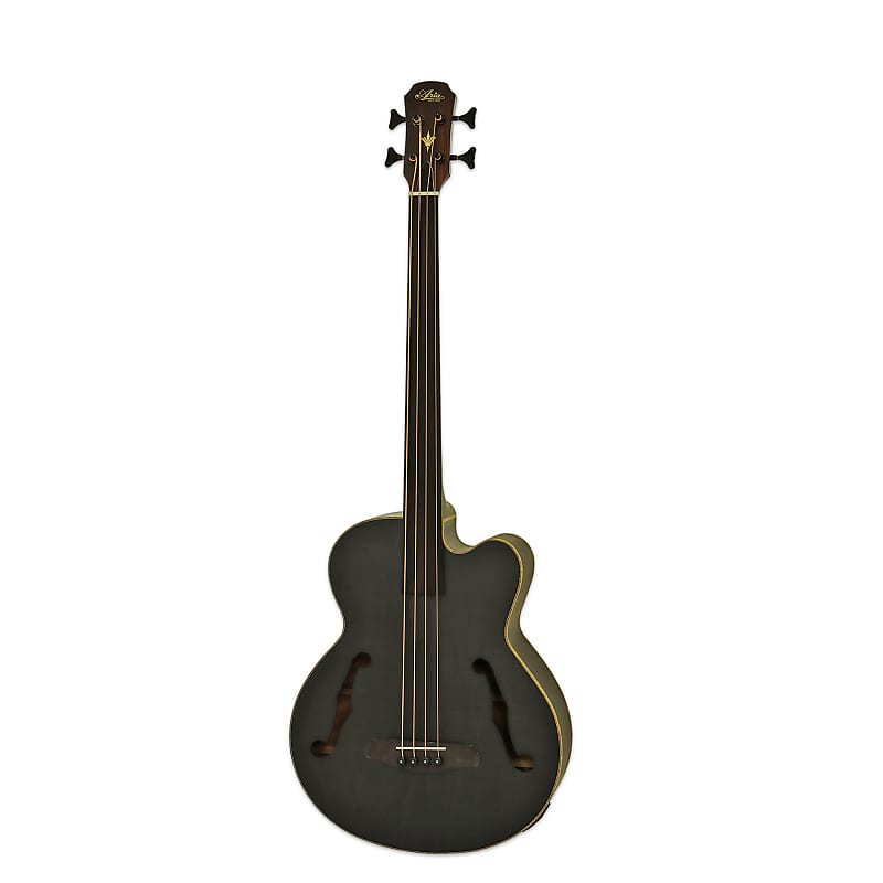 Басс гитара Aria FEBF2M-FL-STBK Flame Nato Top Nato Neck 4-String Medium Scale Fretless Acoustic Bass Guitar - Stained Black цена и фото