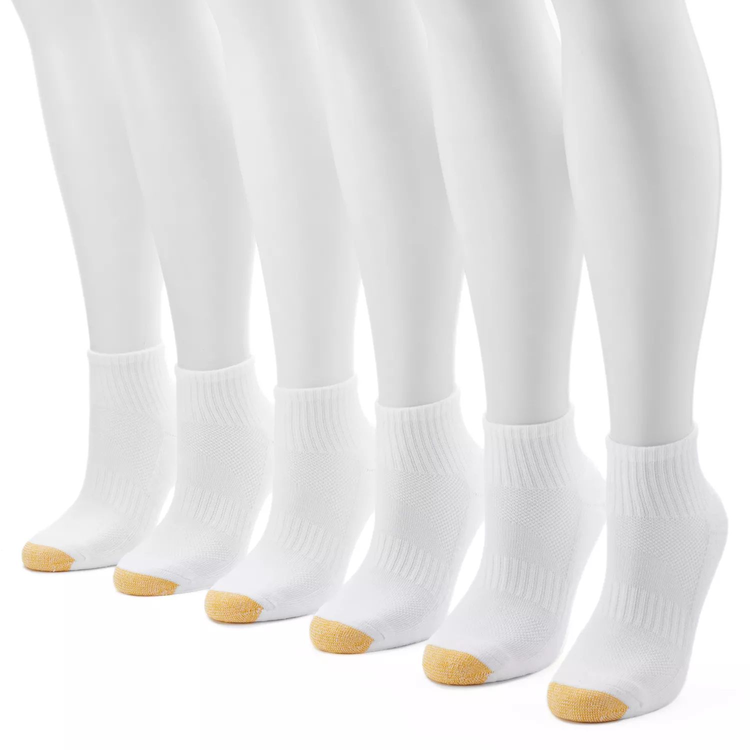 Женские спортивные носки GOLDTOE, 6 пар, на четверть подушки с полуподушкой GOLDTOE, белый