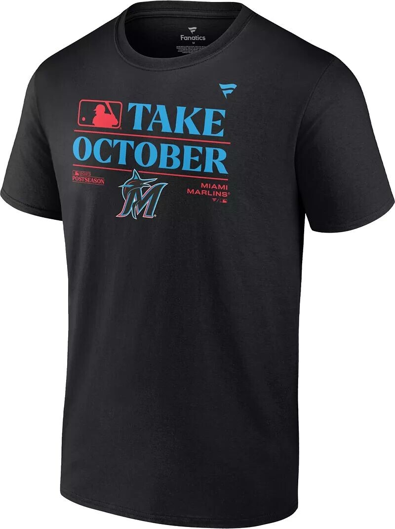 

Мужская футболка MLB постсезона 2023 "Take October" в раздевалке Miami Marlins