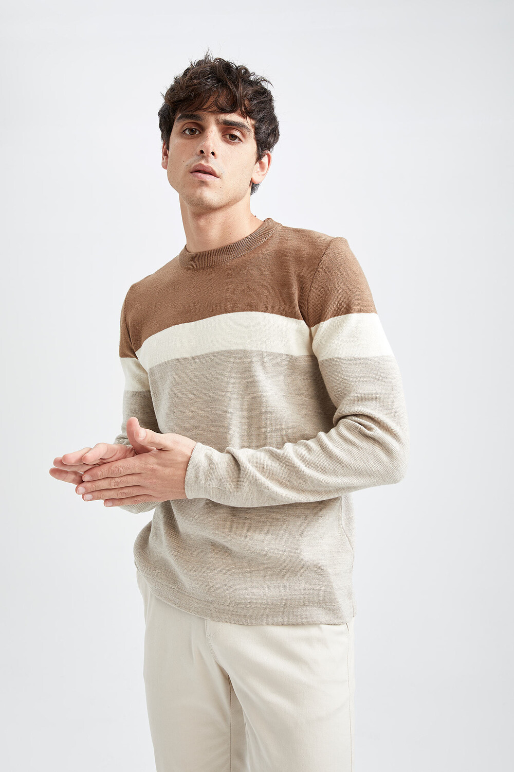 

Пуловер DeFacto Strick SLIM FIT, цвет Kamel