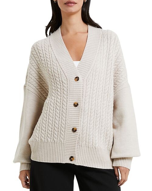 

Кардиган вязанной вязки Babysoft FRENCH CONNECTION, цвет Tan/Beige