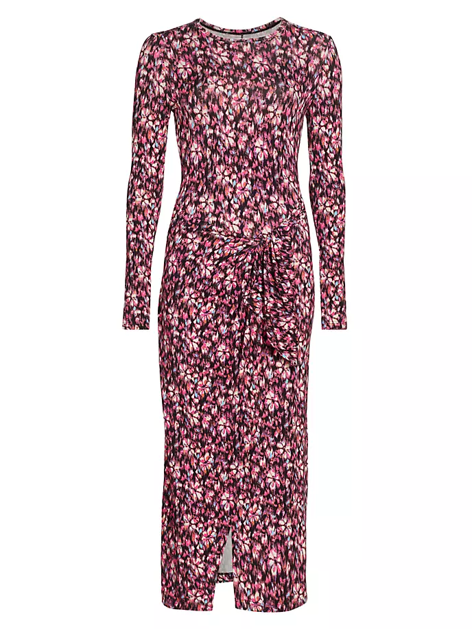 

Платье миди из джерси с принтом Lisy Isabel Marant Étoile, цвет midnight pink
