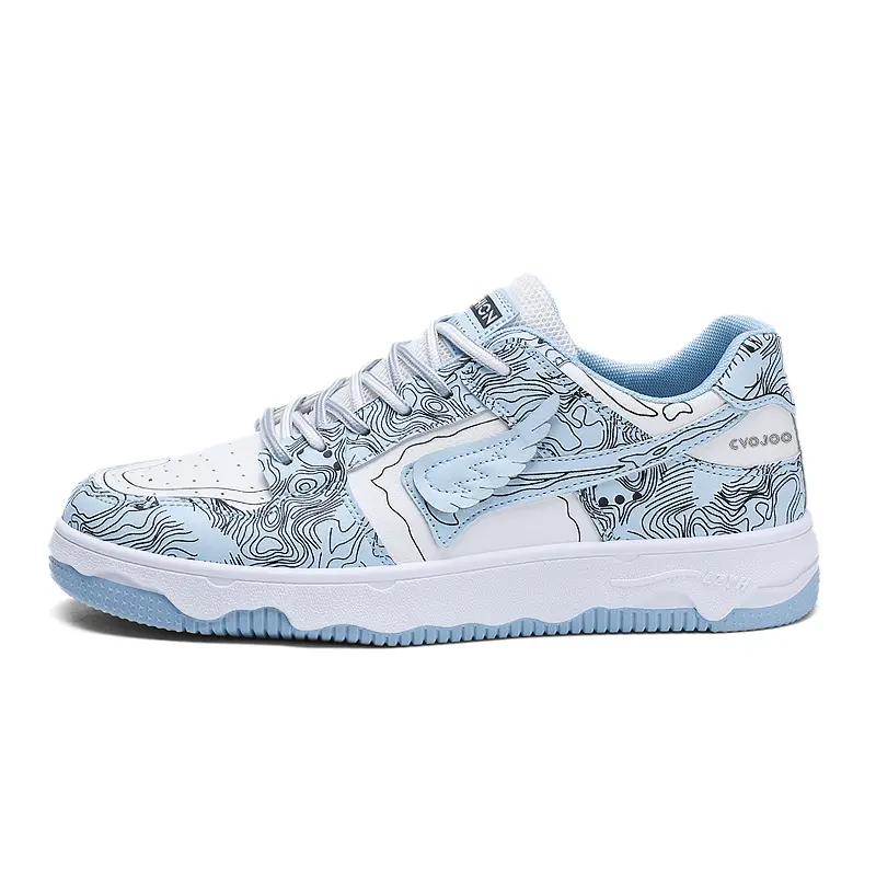 

Кроссовки CVOJOO Skateboarding Shoes Men Low-top Light Blue, голубой
