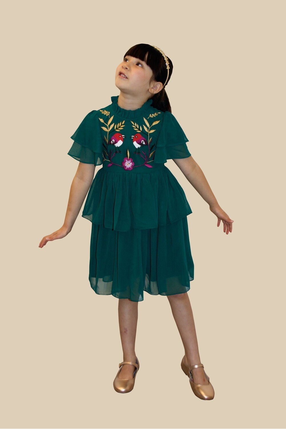 

Детское платье с вышивкой Frock And Frill, зеленый