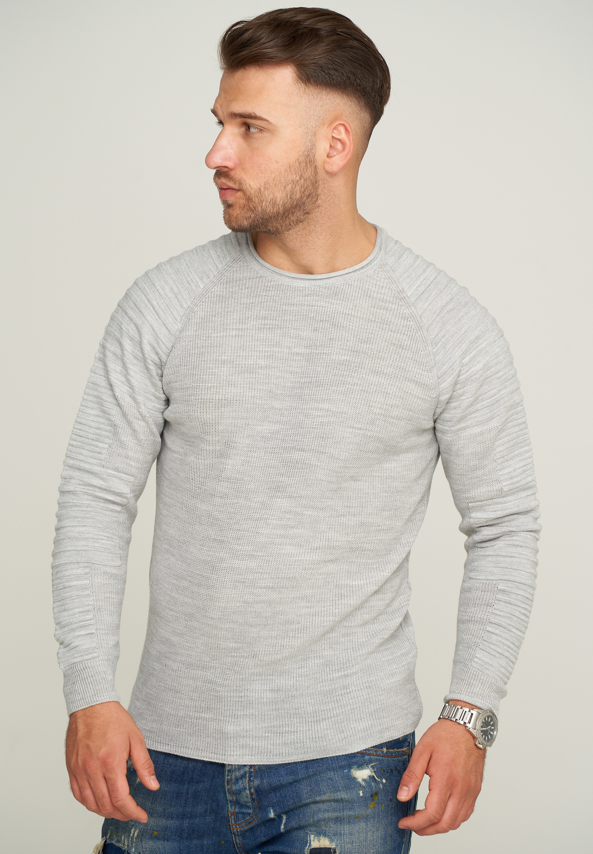 Пуловер behype MKstep91, серый