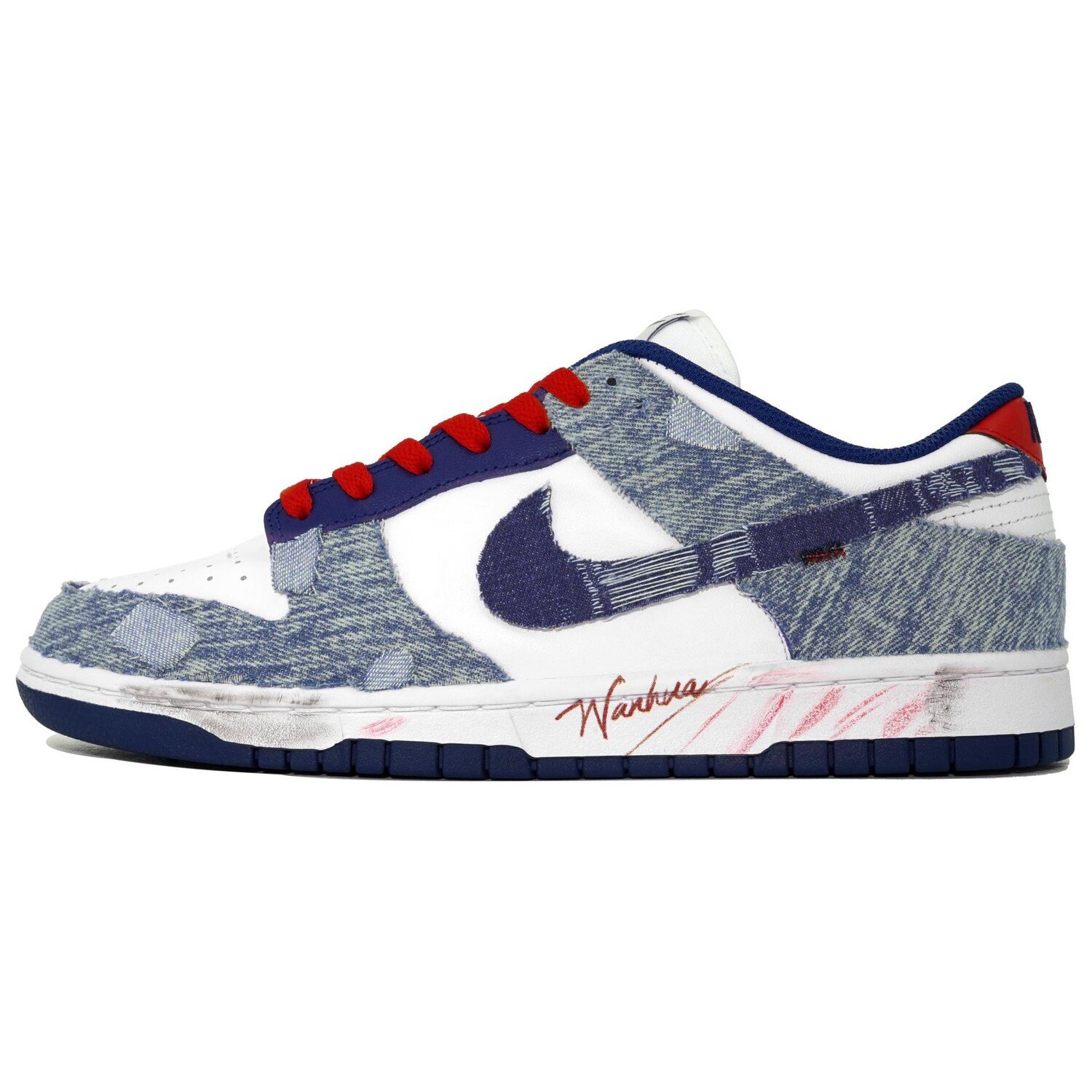 

Кроссовки Nike Dunk Skateboarding Shoes Women's Low-top Blue, белый