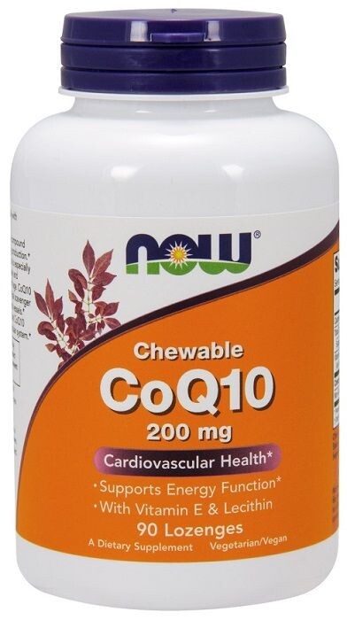 

Препарат, содержащий коэнзим Q10 Now Foods CoQ10 200 Mg With Lecithin & Vitamine E Tabletki Do Ssania, 90 шт