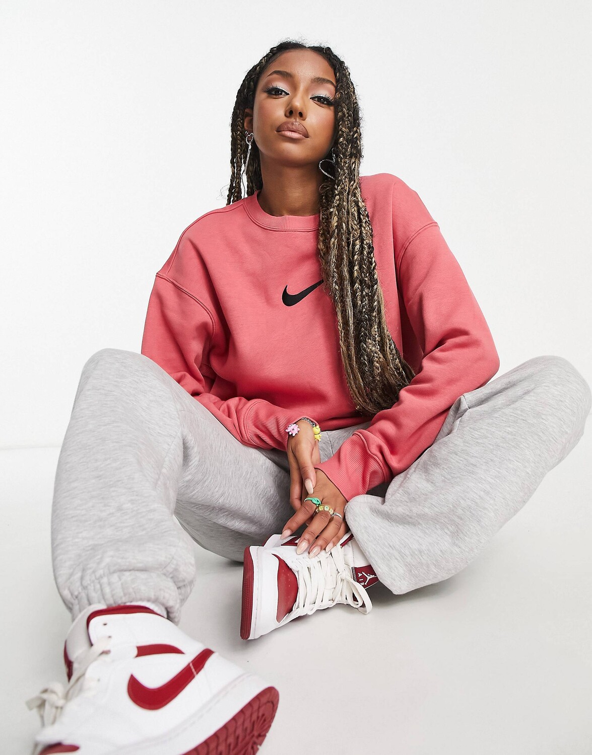 

Толстовка Nike Midi Swoosh темно-розового цвета, Розовый