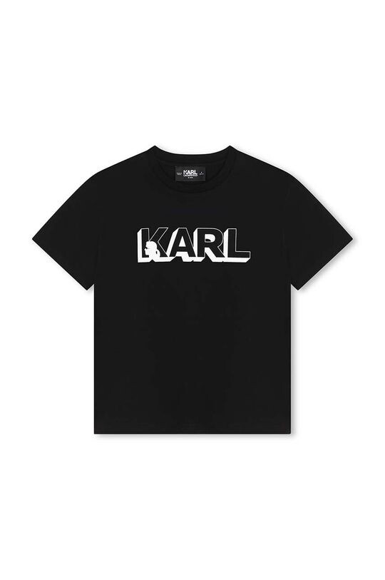 

Детская хлопковая футболка Karl Lagerfeld, черный