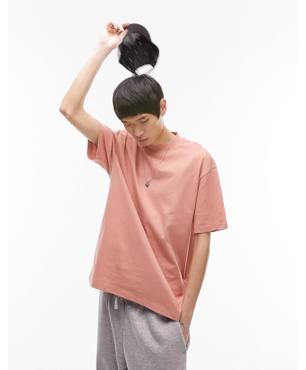 

Розовая футболка свободного кроя Topman, Розовый