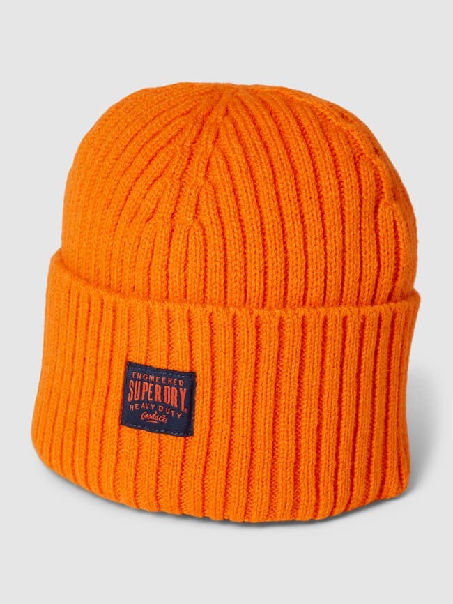 

Вязаная шапка с нашивкой-лейблом модель "РАБОТАЯ ОДЕЖДА" Superdry, оранжевый