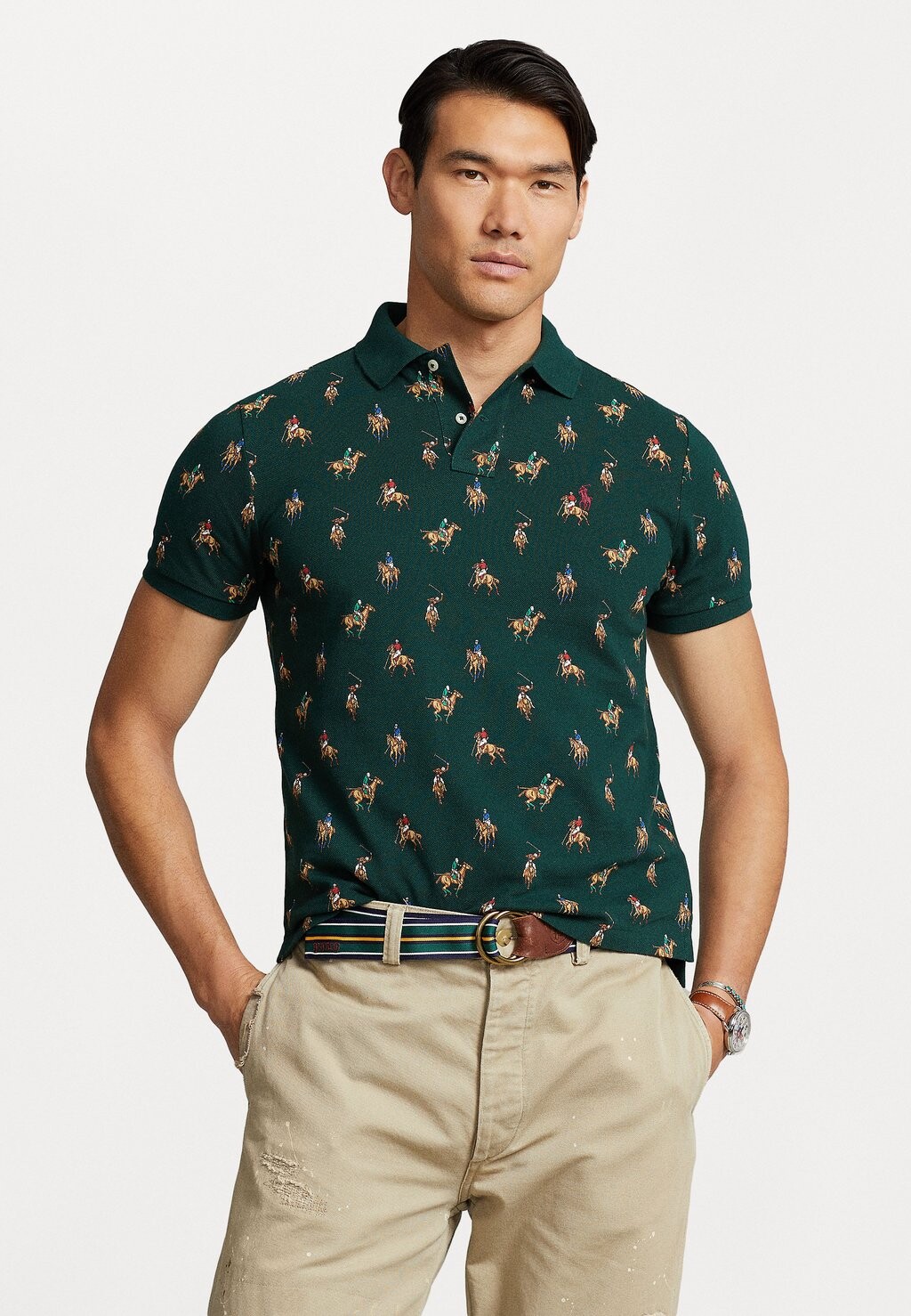 

Поло КОРОТКИЙ РУКАВ Polo Ralph Lauren, охотничий клуб для игрового дня, зеленый
