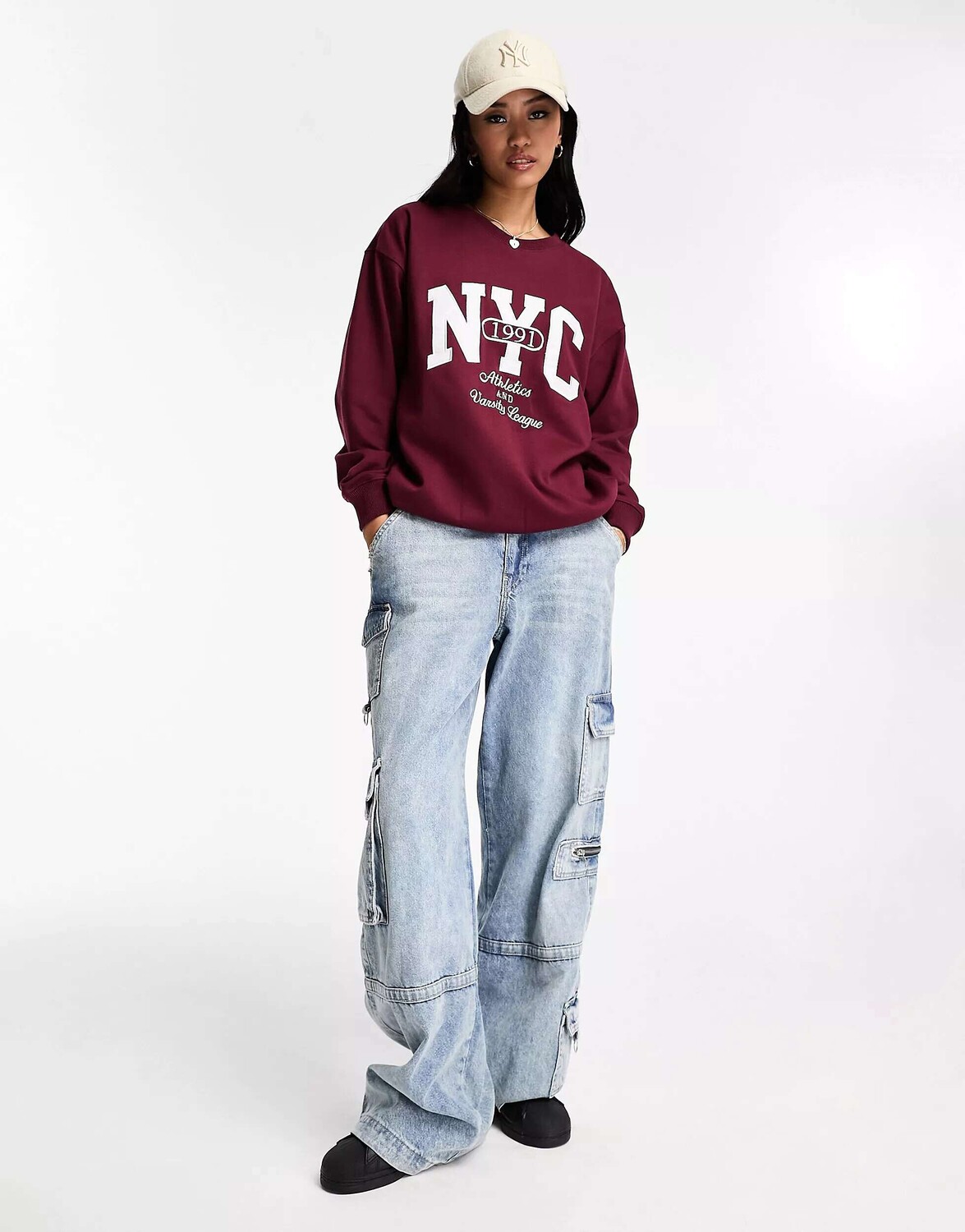 

Бордовый свитшот New Look NYC, Красный
