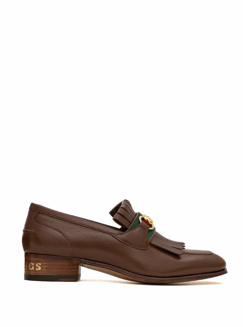 

Кожаные лоферы Horsebit Gucci, коричневый