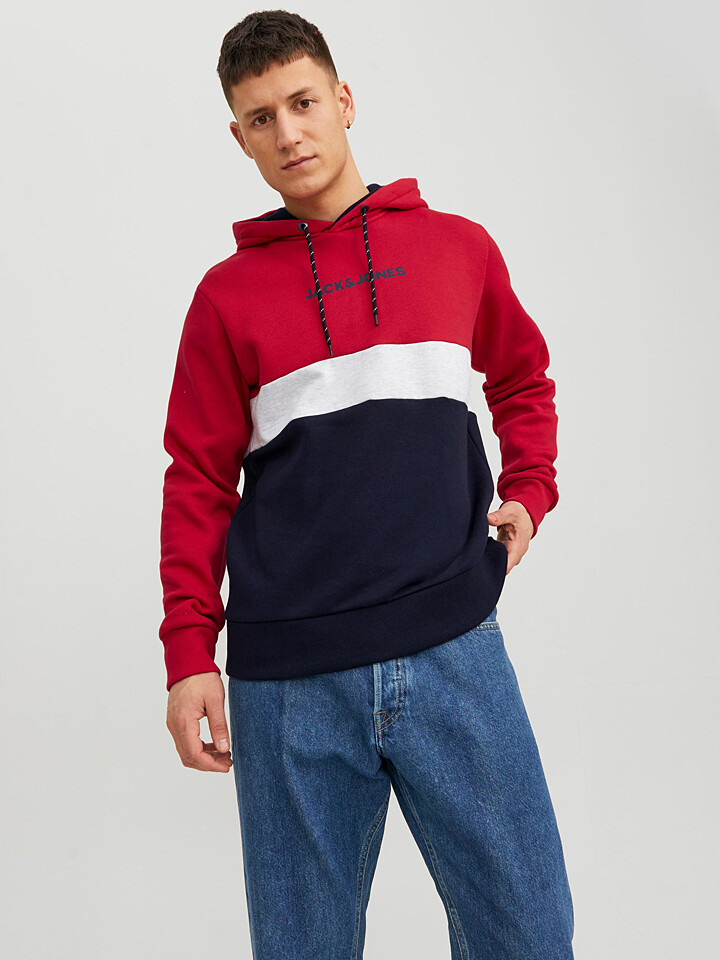 Толстовка Jack & Jones Hoodie Reid, красный цена и фото