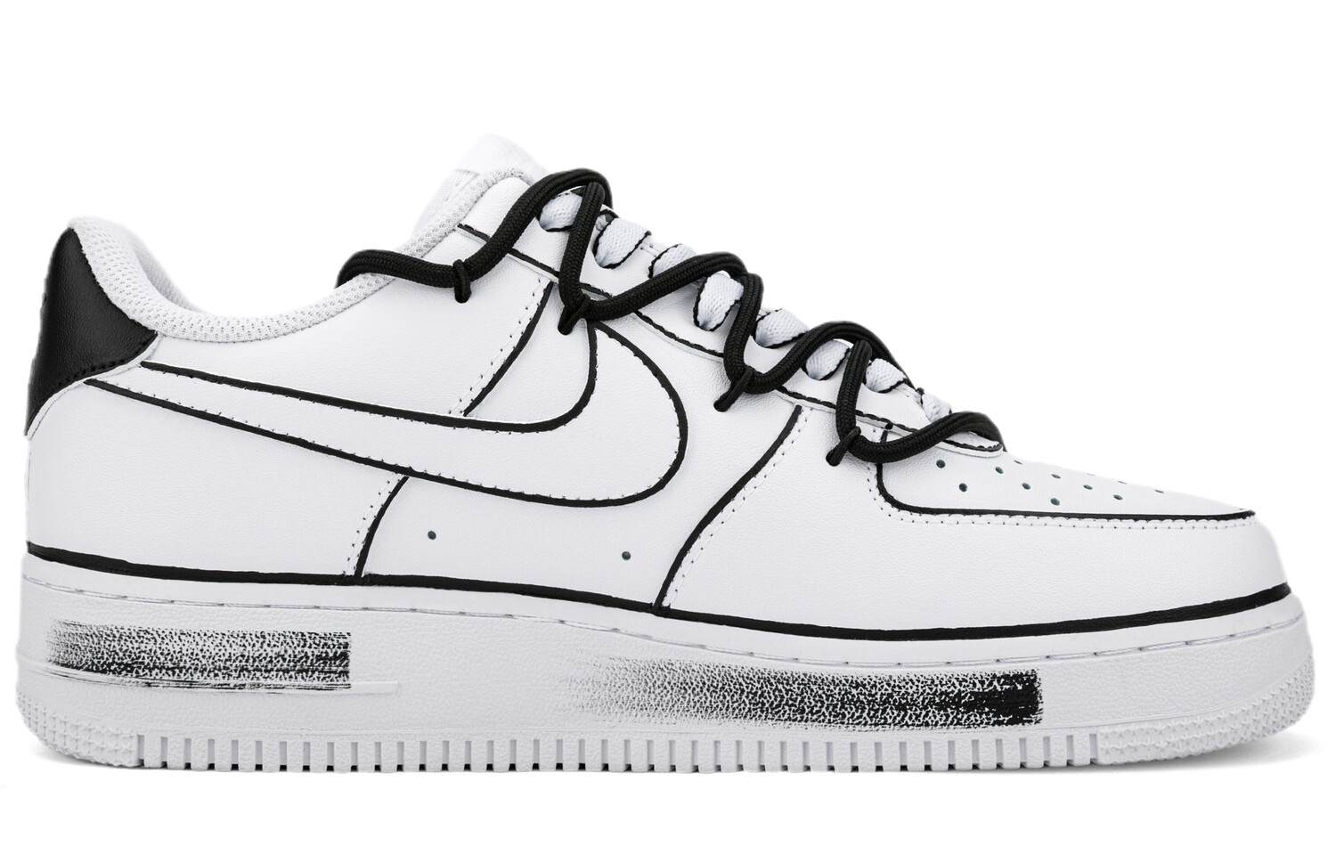 

Кроссовки для скейтбординга Air Force 1 мужские с низким верхом белого/черного цвета Nike