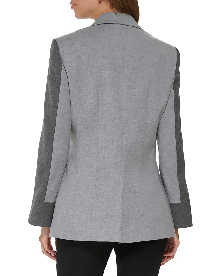 шапка footwork street grey heather Куртка DKNY One-Button Peak Lapel Combo Jacket, цвет Cashmere Heather/Grey Heather
