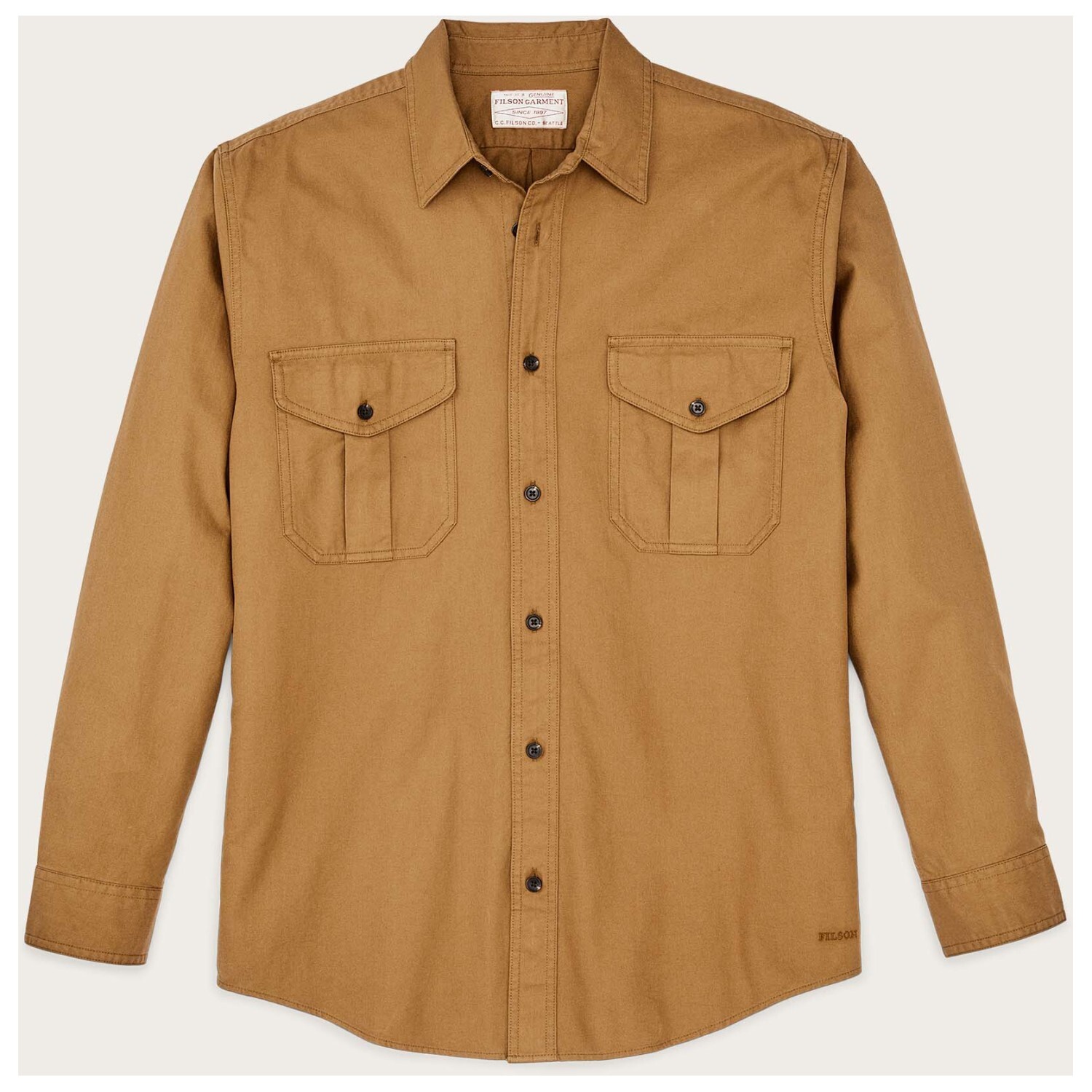 рубашка alaskan guide мужская filson цвет otter green black Рубашка Filson Lightweight Alaskan Guide Shirt, цвет Golden Tan