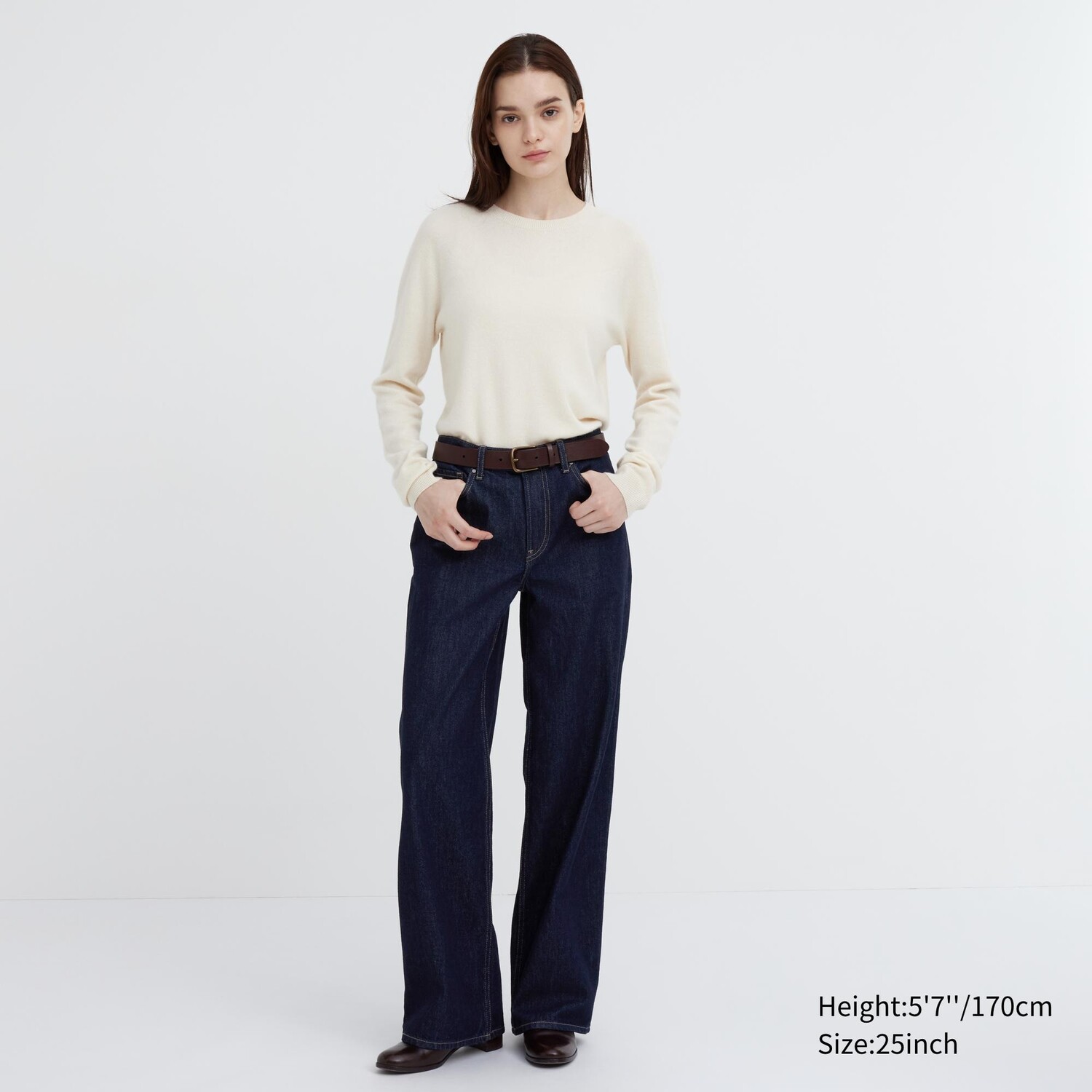 

Джинсы Baggy Fit с низкой посадкой Uniqlo, темно-синий