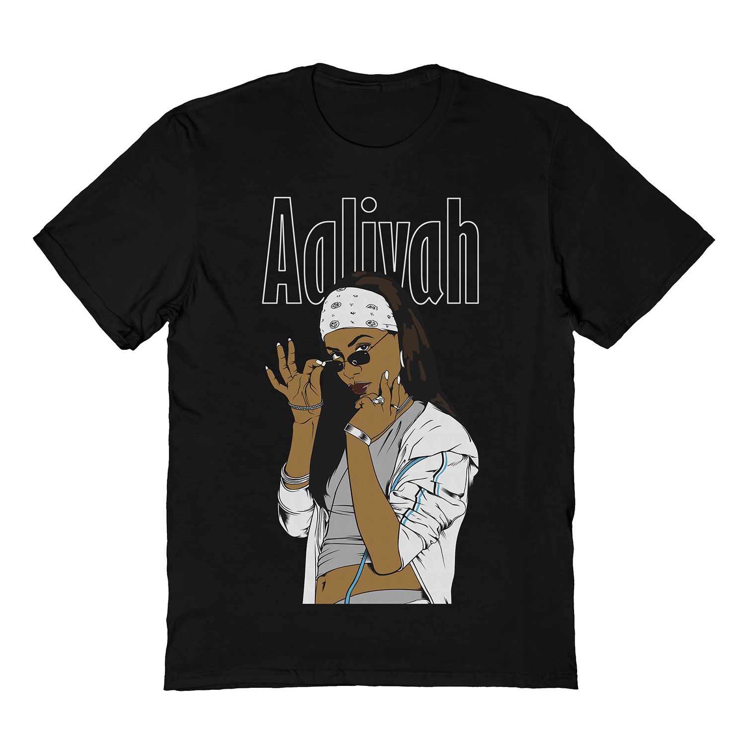 Мужская футболка с иллюстрацией Aaliyah Licensed Character