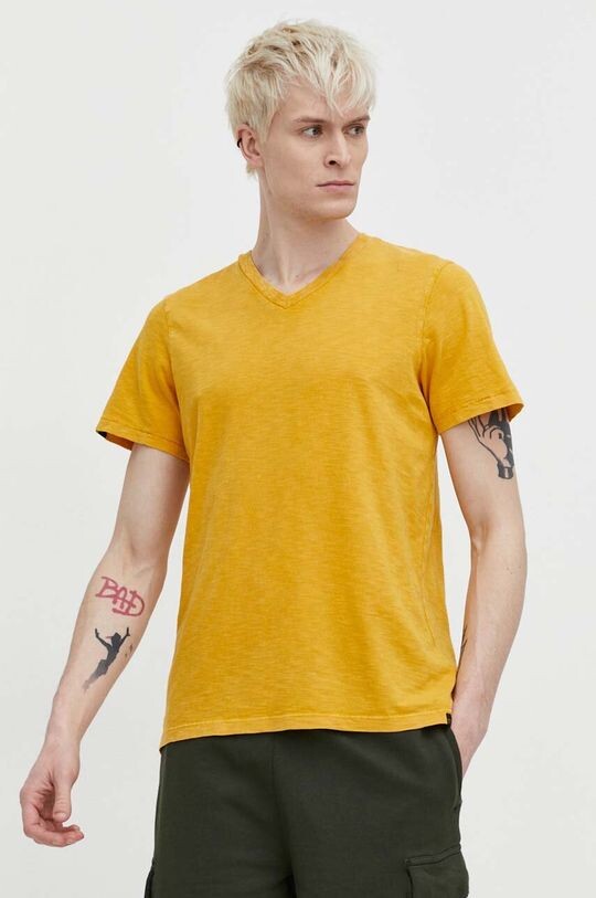

Хлопковая футболка Superdry, желтый