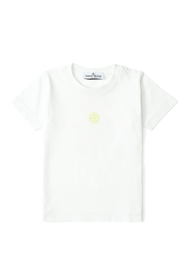 

Футболка для мальчика с кремовым логотипом Stone Island