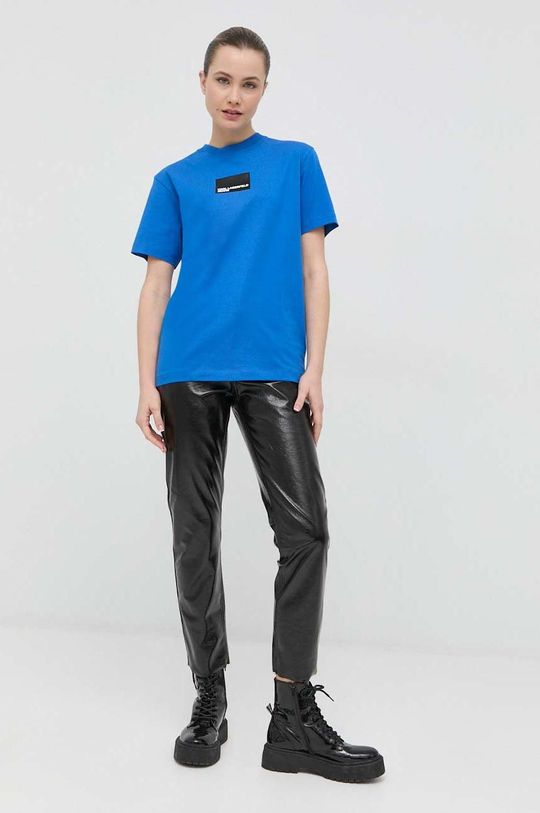 Хлопковая футболка Karl Lagerfeld Jeans, синий платье из джерси karl lagerfeld jeans футболка синий
