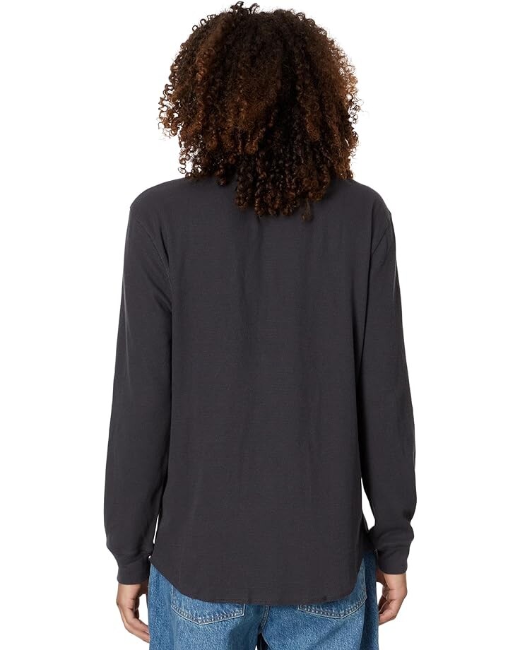 

Футболка Madewell Thermal Henley Tee, цвет Black Coal