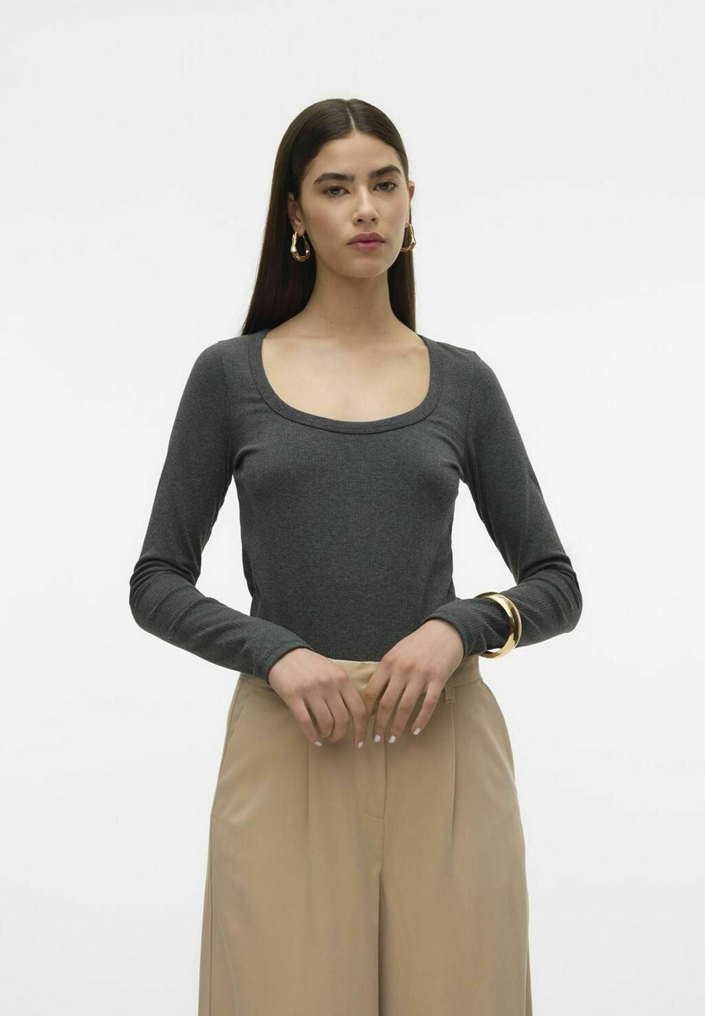 

Рубашка с длинным рукавом LOA Vero Moda, цвет dark grey melange