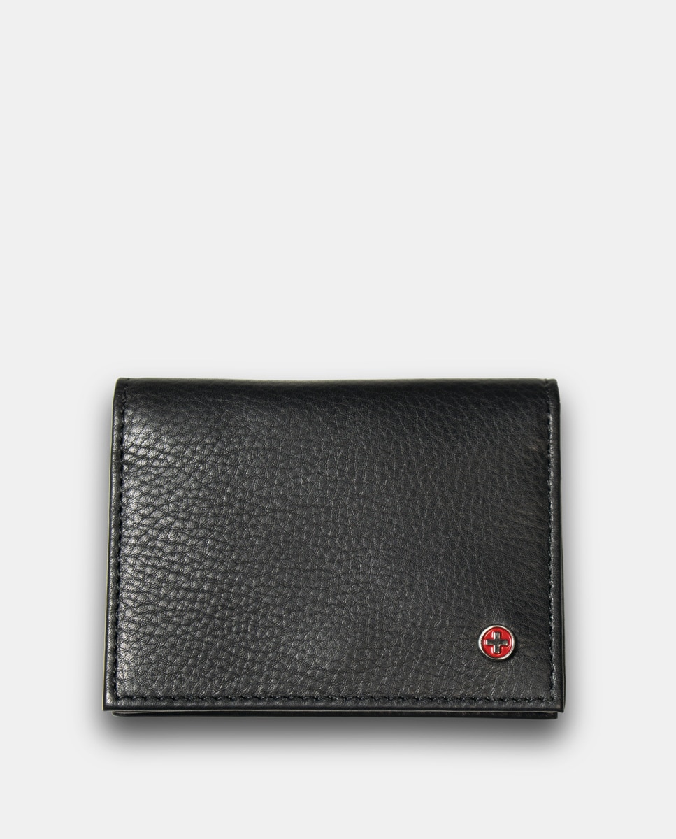 Мужской кошелек Swissbags черный кожаный с визитницами Swissbags, черный