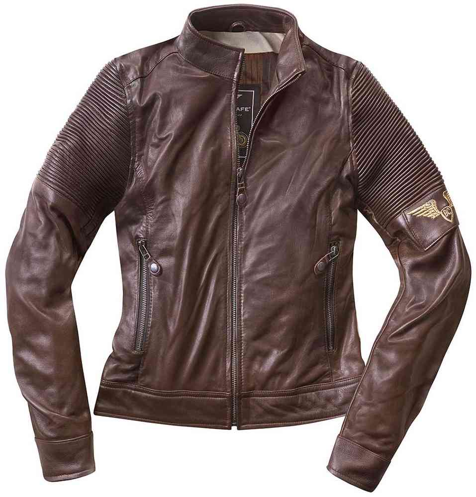 Amol Женская мотоциклетная кожаная куртка Black-Cafe London, коричневый классическая толстовка с капюшоном black cafe london