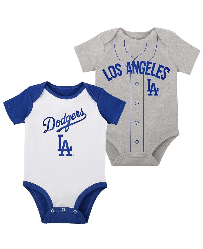 Комплект из двух боди Little Slugger Los Angeles Dodgers для мальчиков и девочек белого и серого цвета Хизер Outerstuff, белый