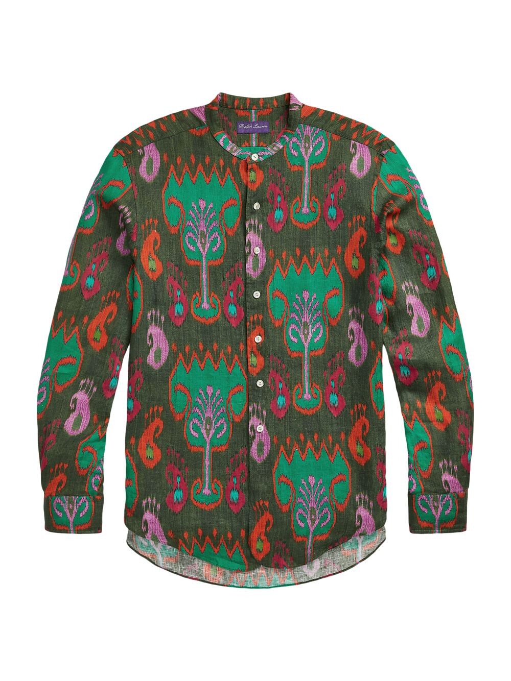 

Льняная рубашка с длинными рукавами и полосами Sahara Band Ralph Lauren Purple Label, зеленый