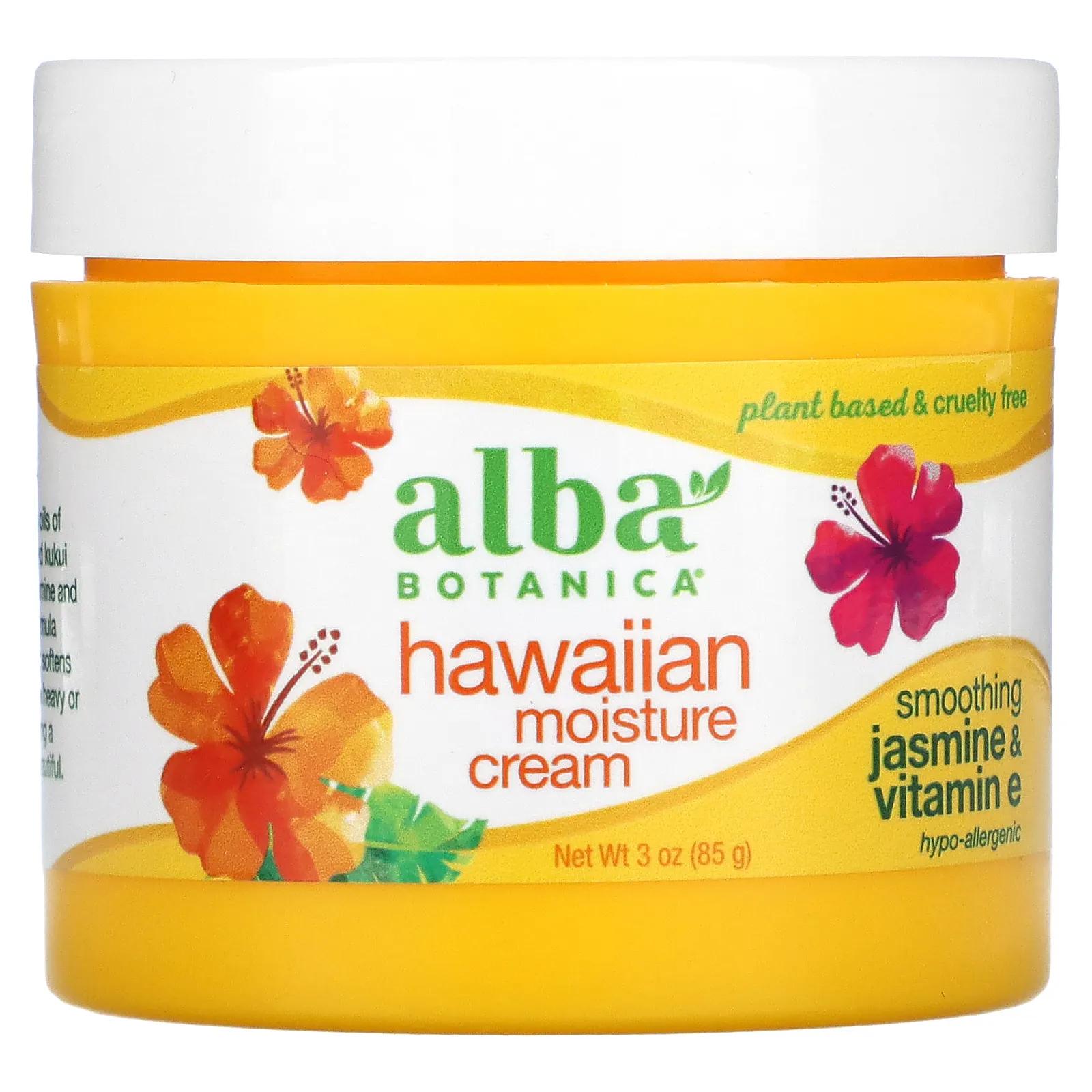 цена Alba Botanica Hawaiian Moisture Cream увлажняющий крем с жасмином и витамином E 85 г (3 унции)