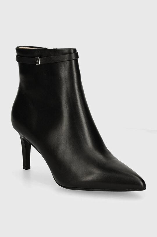 

HEEL ANKLE BOOT 70 W/HW LTH кожаные ботильоны Calvin Klein, черный